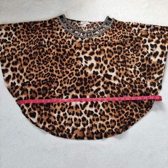 Lavish Animal Print Poncho Tunic Shirt Size M - Picture 5 of 14